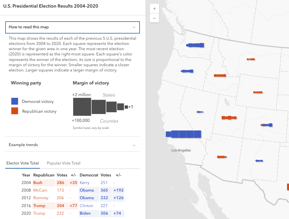 A side panel with expanded box component describing how to read the map. Other content is collapsed in the panel.